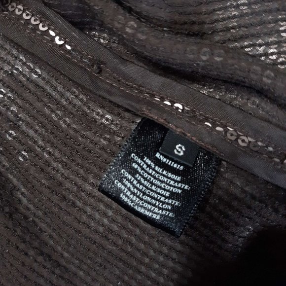 Robert Rodriguez women's brown sequined short sleeve cardigan with buttons - Picture 5 of 6